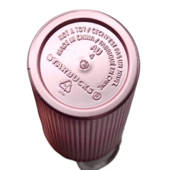 Starbucks Pink Gradient Tumbler Ornament Cup Straw Green Ribbon Bright Lid 4" - Picture 4 of 5